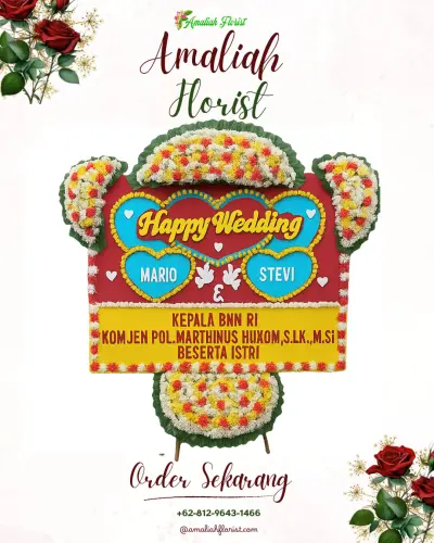 Karangan Papan Bunga Pernikahan di Tarogong Kidul